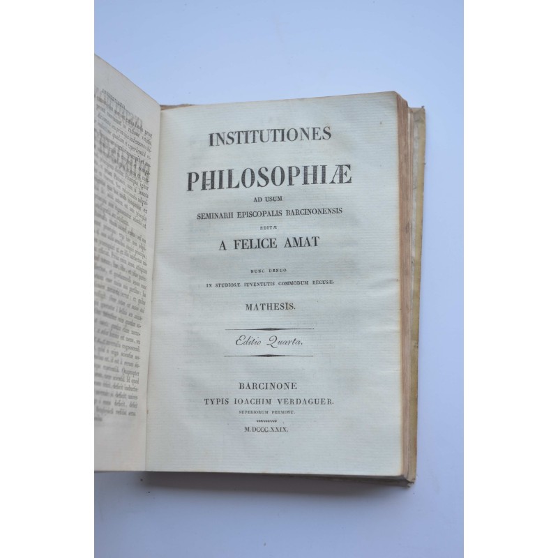 Institutiones philosophiae as usum seminarii...