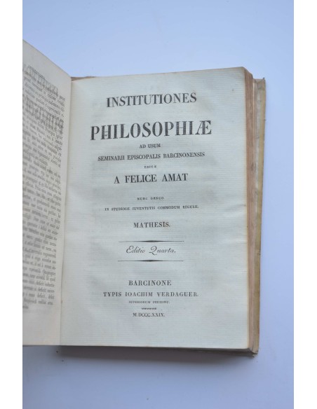 Institutiones philosophiae as usum seminarii episcopalis barcinonensis. Logica