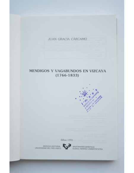 Mendigos y Vagabundos en Vizcaya (1766-1833)
