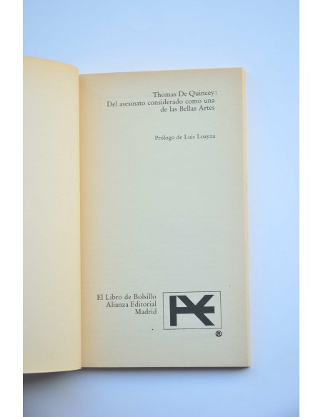 El asesinato considerado como una de las Bellas Artes