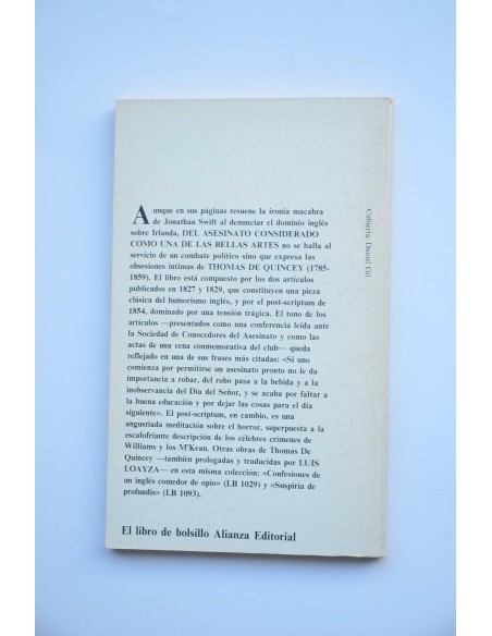 El asesinato considerado como una de las Bellas Artes
