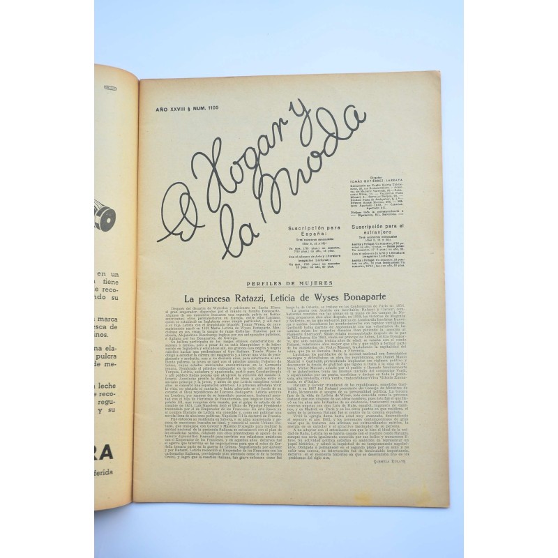 El hogar y la moda - Nº  1105 (25 julio 1936)