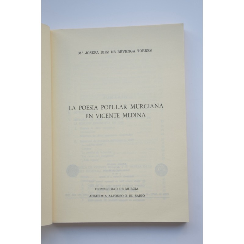 La poesía popular murciana en Vicente Medina