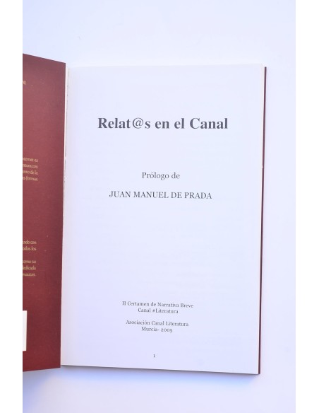 Relat@s en el Canal : II Certamen de Narrativa Breve Canal literatura, Murcia 2005