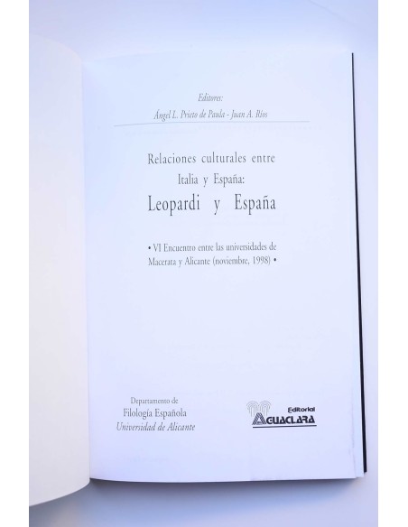 Relaciones culturales entre Italia y España: Leopardi y España