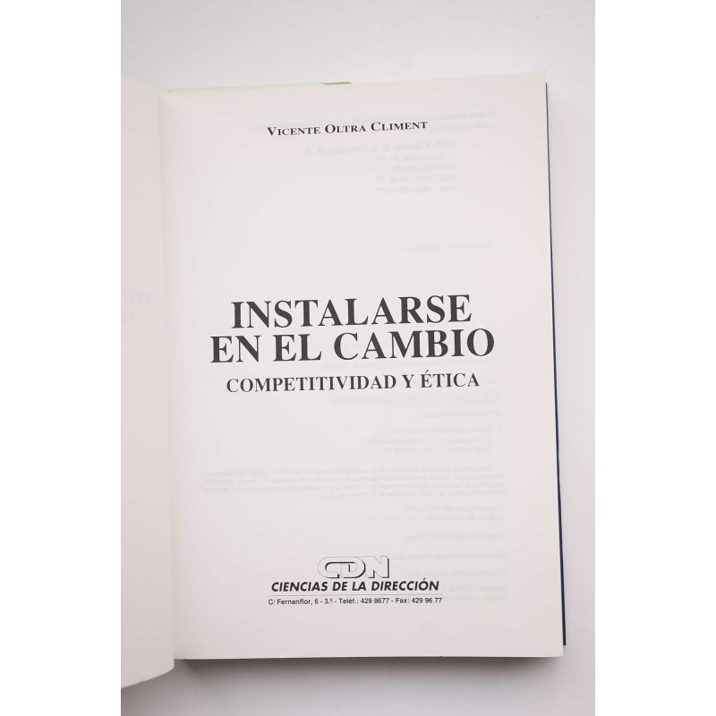 Instalarse en el cambio : competitividad y ética