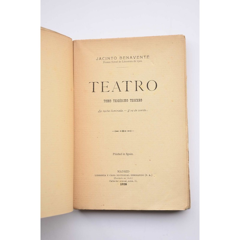 Teatro. Tomo trigésimo tercero : La noche...