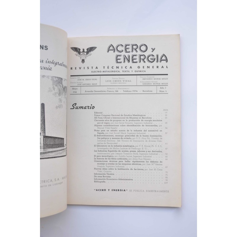 Acero y energía : revista técnica general...