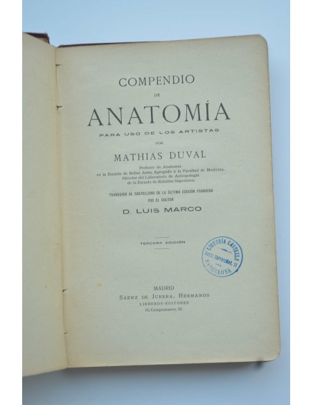 Compendio de anatomía para uso de los artistas